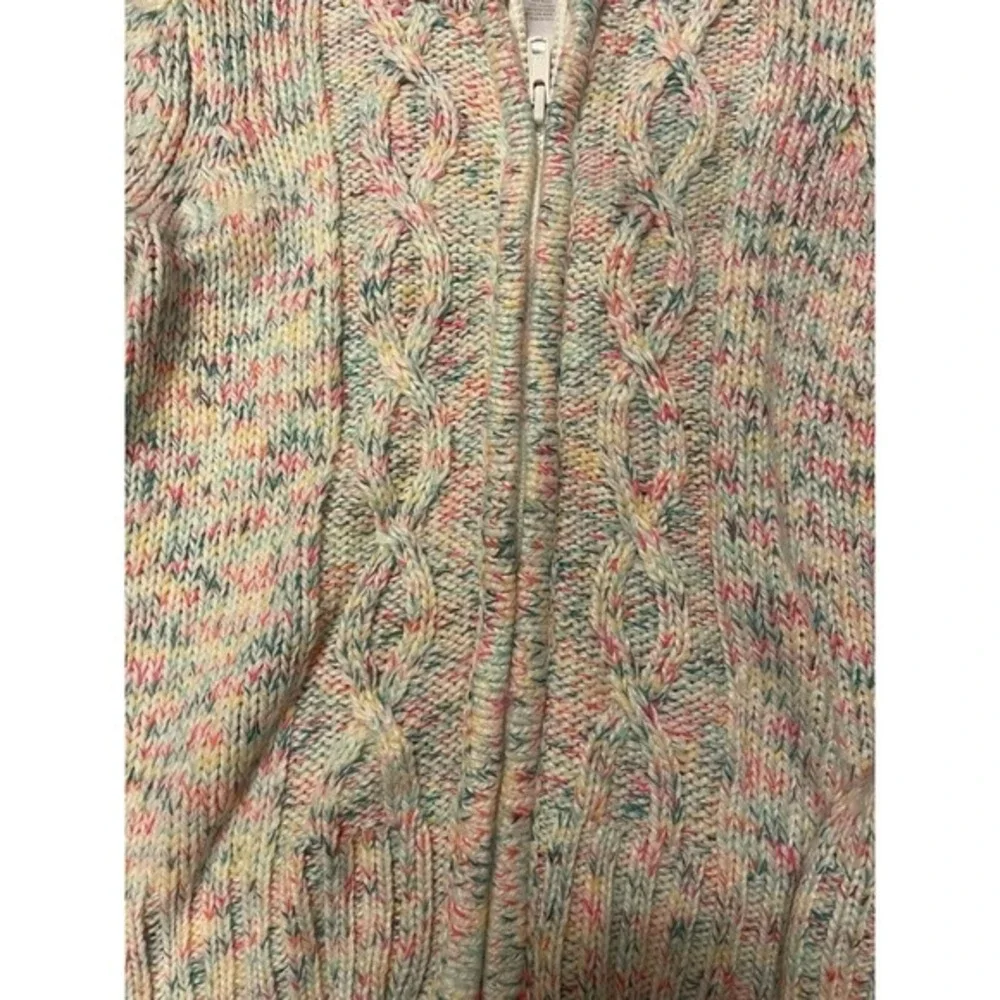 2013 Gymboree GIRLS‎ S 5-6 Rainbow Cable Knit Full Zip Hoodie Sweater Cute